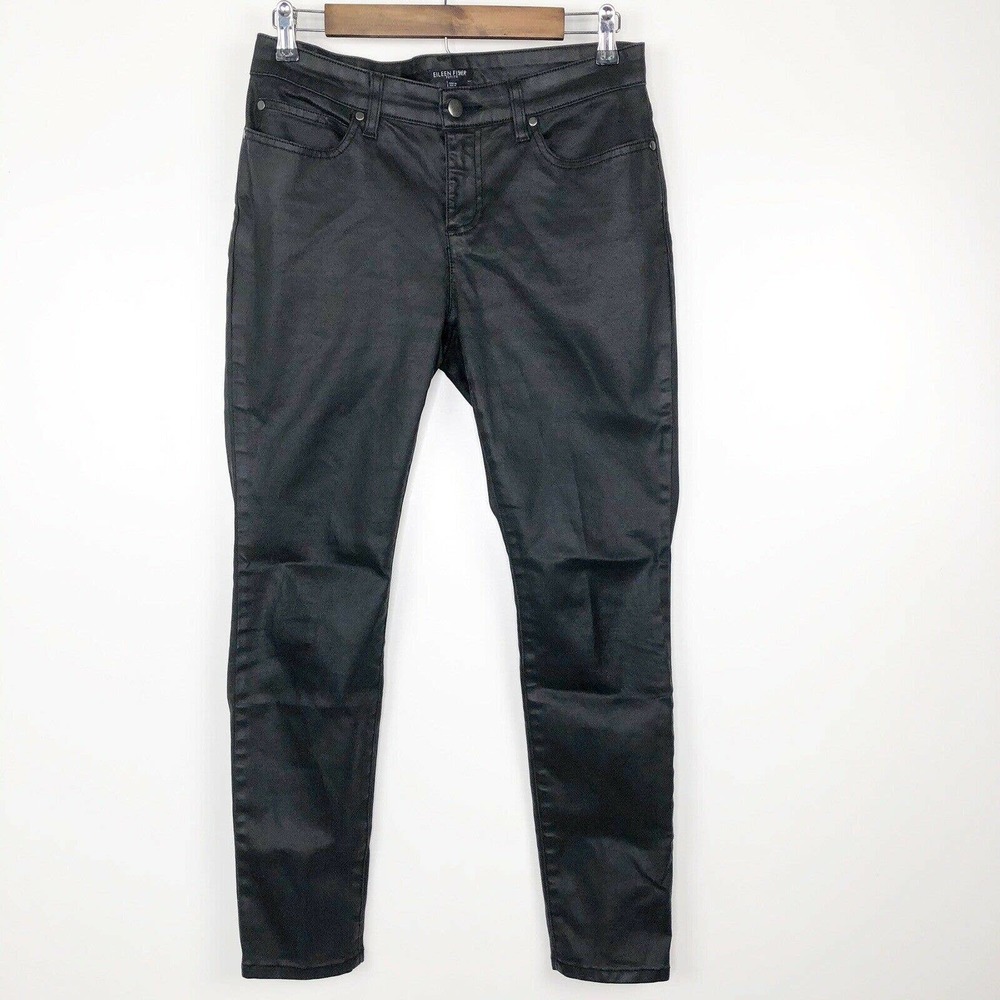 Eileen Fisher Wax Coated Faux Leather Skinny Pants